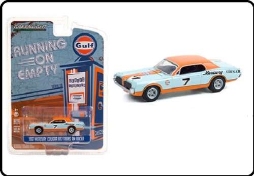 Greenlight Diecast Model Car Running on Empty Mercury Cougar XR 7 XR7 Trans Am Racer 1967 No 7 "Gulf