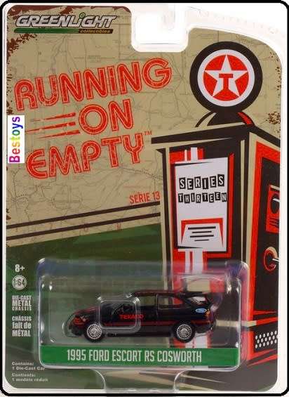 Greenlight Diecast Model Car Running on Empty Ford Escort RS Cosworth 1995 "Texaco" 1/64 scale new