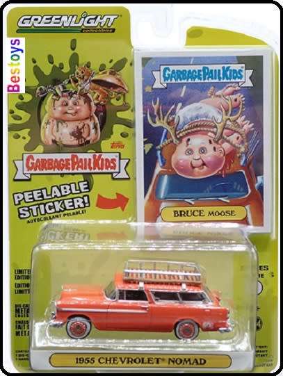 Greenlight Diecast Model Car Garbage Pail Kids Chevy Chevrolet Nomad 1955 Bruce Moose 1/64 scale new