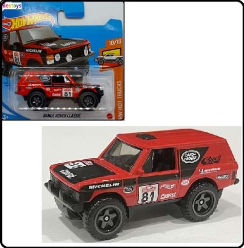 Hotwheels Hot Wheels Diecast Model Car 2021 245 / 250 Range Rover Classic No 81 Hot Trucks 1/64 scal