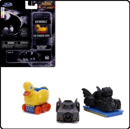 JADA Diecast Model Car Nano Set Batman Batmobile Penguin Duck Penguin Ride Movie Film TV