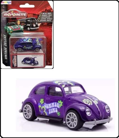 Majorette Diecast Model Car Vintage Deluxe VW Volkswagen Beetle "Summer Time" 1/64 scale new in pack