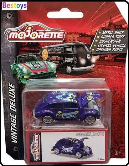Majorette Diecast Model Car Vintage Deluxe VW Volkswagen Beetle "Summer Time" 1/64 scale new in pack