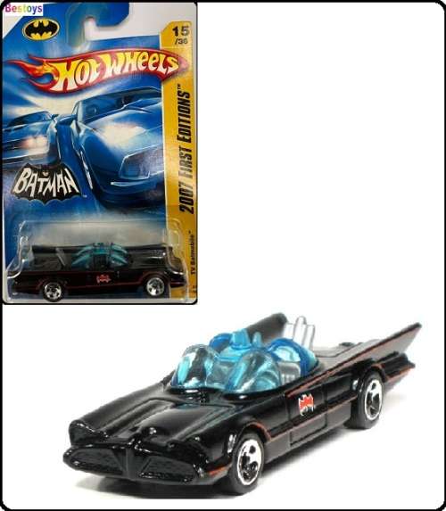Hotwheels Hot Wheels Diecast Model Car First Ed 2007 15 / 180 Batmobile TV Series 1966 Movie Film