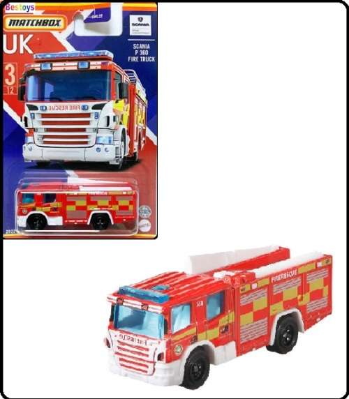 Matchbox Diecast Model Car UK Series Scania P 360 P360 Fire Engine Truck new in pack