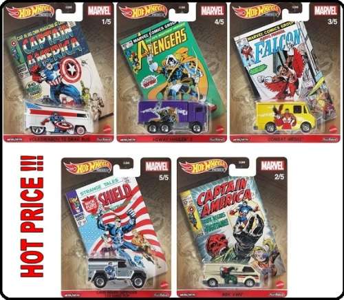 Hotwheels Hot Wheels Diecast Model Car Pop Culture Marvel Comics Set VW Land Rover MBK Hiway Combat