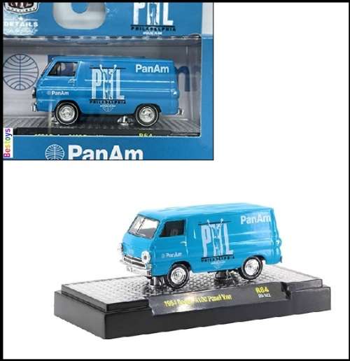 Castline M2 Diecast Model Car Auto Meet Dodge A 100 A100 Panelvan 1964 `PanAm` 1/64 scale new in pac