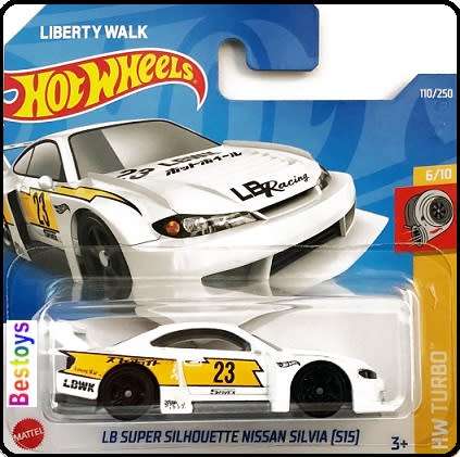 Hotwheels Hot Wheels Diecast Model Car 2022 110 / 250 Nissan Silvia S15 LB Super Silhouette Turbo
