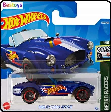 Hotwheels Hot Wheels Diecast Model Car 2022 152 / 250 Shelby Cobra 427 SC Retro Racer 1/64 scale new