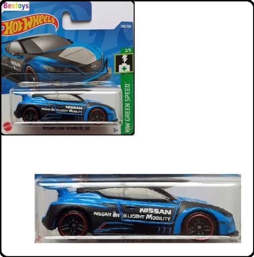 Hotwheels Hot Wheels Diecast Model Car 2022 100/250 Nissan Leaf Nismo RC 02 Green Speed 1/64 scale