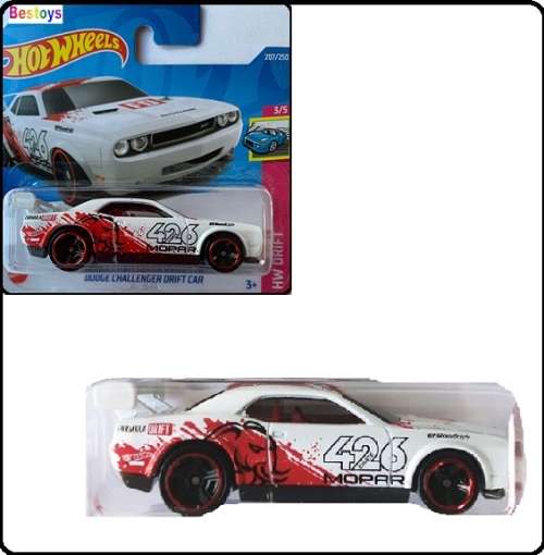 Hotwheels Hot Wheels Diecast Model Car 2022 207 / 250 Dodge Challenger Drift Car  `426 Mopar` 1/64 s