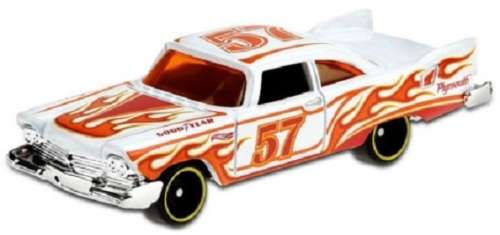 Hotwheels Hot Wheels Diecast Model Car 2019 168 / 250 Plymouth Fury 1957 No 57 Flames 1/64 scale new