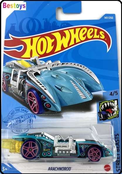 Hotwheels Hot Wheels Diecast Model Car 2021 147 / 250 Arachnorod Street Beasts new in pack