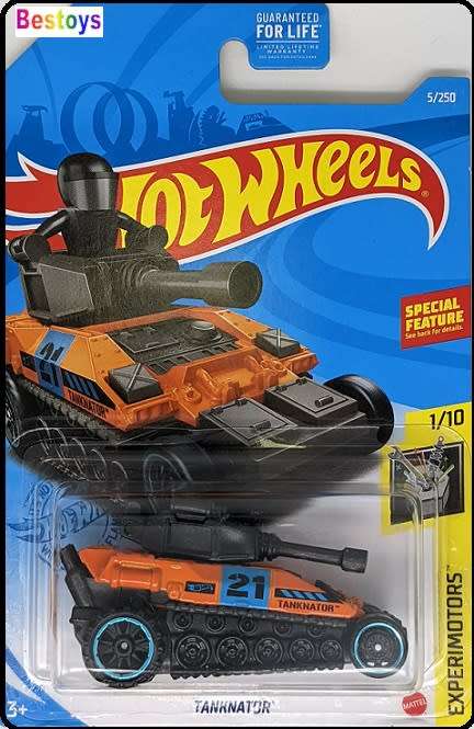 Hotwheels Hot Wheels Diecast Model Car 2021 5 / 250 Tanknator No 21 Experimotors new in pack