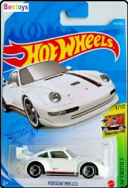Hotwheels Hot Wheels Diecast Model Car 2021 174 / 250  Porsche 993 GT 2 GT2 Exotics 1/64 scale new