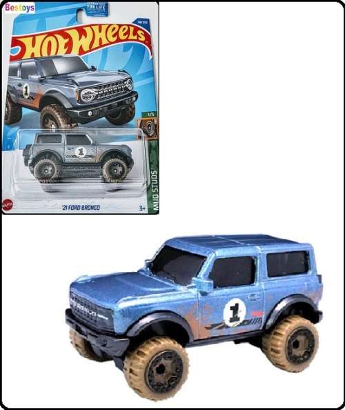 Hotwheels Hot Wheels Diecast Model Car 2022 68 / 250 Ford Bronco 2021 Mud Studs 1/64 scale new