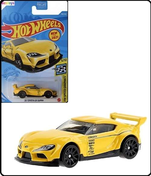 Hotwheels Hot Wheels Diecast Model Car First Ed 2021 178 / 250 Toyota Supra GR 2020 Speed Graphics