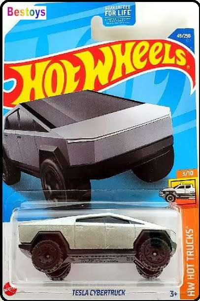 Hotwheels Hot Wheels Diecast Model Car 2022 49/250 Tesla Cybertruck Pickup Hot Trucks 1/64 scale