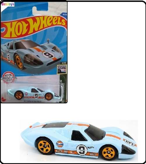 Hotwheels Hot Wheels Diecast Model Car 2022 58 / 250  Ford Gt 40 Mk 4 1967 No 9 `Gulf` Retro Racers