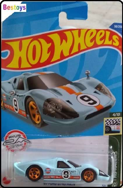 Hotwheels Hot Wheels Diecast Model Car 2022 58 / 250  Ford Gt 40 Mk 4 1967 No 9 `Gulf` Retro Racers