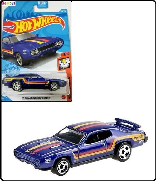 Hotwheels Hot Wheels Diecast Model Car 2021 209 / 250 Plymouth Road Runner 1971 Muscle Mania 1/64 sc
