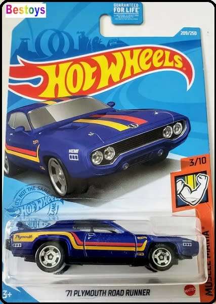 Hotwheels Hot Wheels Diecast Model Car 2021 209 / 250 Plymouth Road Runner 1971 Muscle Mania 1/64 sc
