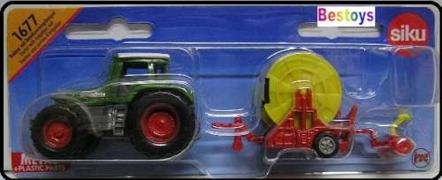SIKU Diecast Model 1677 Fendt Vario Favorit Tractor & Irrigation reel trailer 1/72 OO railway scale