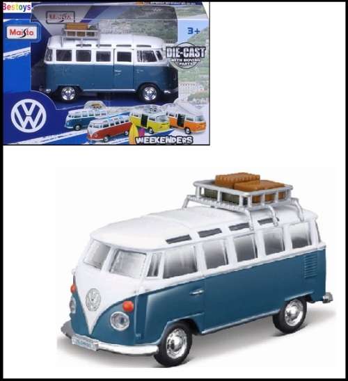 Maisto Diecast Model Car Weekenders VW Volkswagen Kombi Samba Bus T 1 T1 + roofrack 1/43 scale new