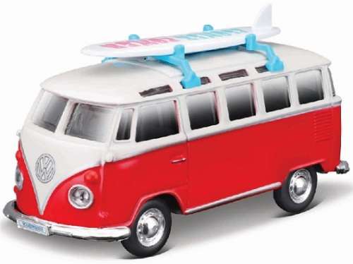 Maisto Weekenders VW Volkswagen Kombi Samba Bus T 1 T1 + surfboard 1/43 scale