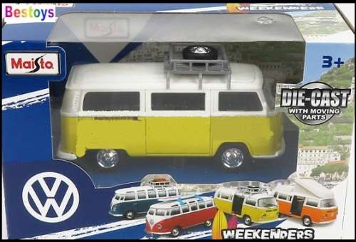 Maisto Weekenders VW Volkswagen Kombi Bus T 2 T2 + roofrack 1/43 scale