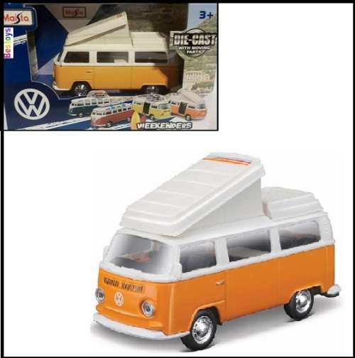 Maisto Diecast Model Car Weekenders VW Volkswagen Kombi Bus T 2 T2 Camper 1/43 scale new in pack