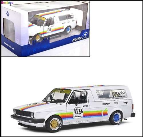 Solido Diecast Model Car S1803504 VW Volkswagen Caddy Mk 1 Mk1 Pickup 1982 with canopy `Apple` 1/18