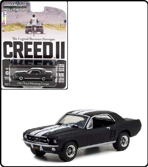 Greenlight Diecast Model Car Hollywood Ford Mustang Coupe 1967 Creed 2 Movie Film TV 1/64 scale new