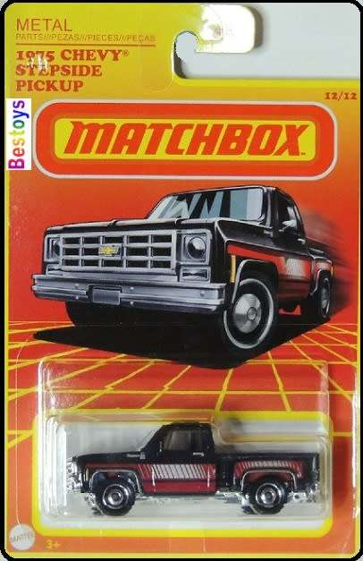Matchbox Diecast Model Car Retro Chevy Chevrolet Stepside Pickup 1975 1/64 scale new in pack