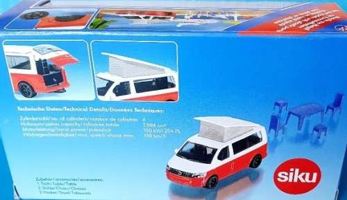 SIKU Diecast Model 1922 VW Volkswagen Kombi T 6 T6 California camper + accessories 1/50 scale new