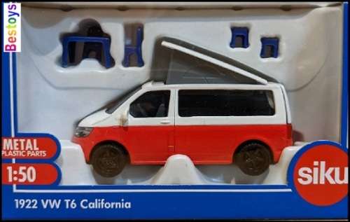 SIKU Diecast Model 1922 VW Volkswagen Kombi T 6 T6 California camper + accessories 1/50 scale new
