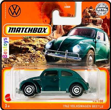 Matchbox Diecast Model Car 2022 93 / 100 VW Volkswagen Beetle 1962 1/64 scale new in pack