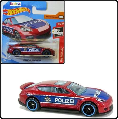 Hotwheels Hot Wheels Diecast Model Car 2019 100 / 250 Porsche Panamera Police `Polizei` Rescue 1/64