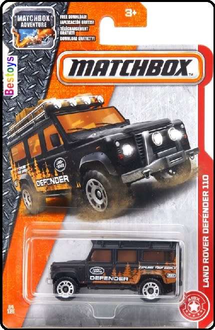Matchbox Diecast Model Car 2017 84 / 125 Land Rover Defender 110 1/64 scale new in pack