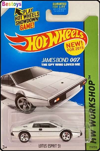 Hotwheels Hot Wheels Diecast Model Car First Ed 2015 219 / 250 Lotus Esprit S1 James Bond Spy Who Lo