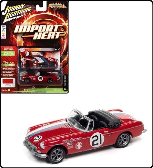 Johnny Lightning Diecast Model Car Classic Street Freaks MGB 1963 No 21 Jeremy Morin 1/64 scale new