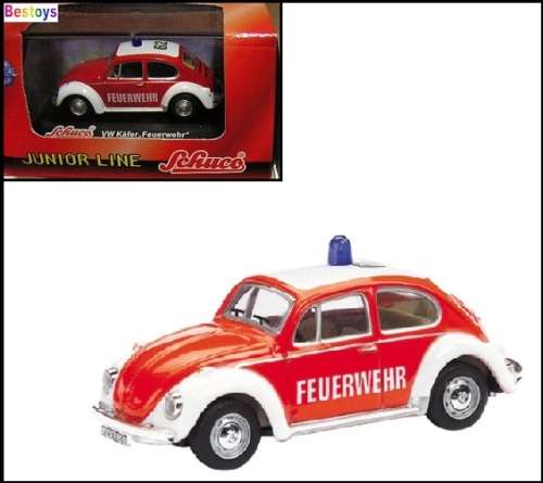 Schuco Diecast Model Car 3316239 , VW Volkswagen Beetle Fire `Feuerweher` 1/72 OO railway scale new