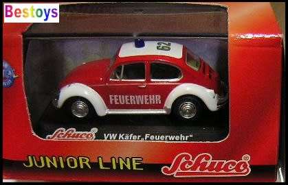 Schuco Diecast Model Car 3316239 , VW Volkswagen Beetle Fire `Feuerweher` 1/72 OO railway scale new