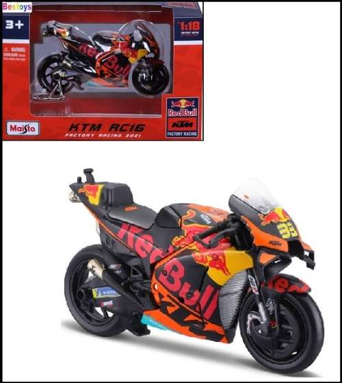 Maisto Diecast Model Motorcycle Bike Moto GP 2021 KTM RC 16 RC16 Factory Racing No 33 Binder `Red Bu