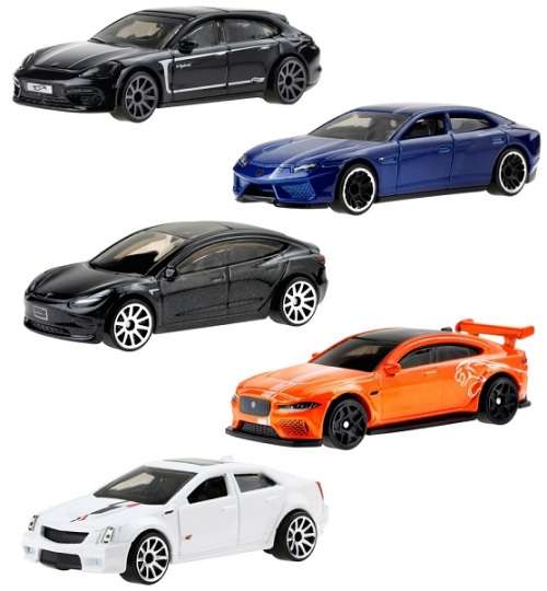 Hotwheels Hot Wheels Diecast Model Car Set Luxury Sedans Cadillac Porsche Tesla Jaguar Lamborghini