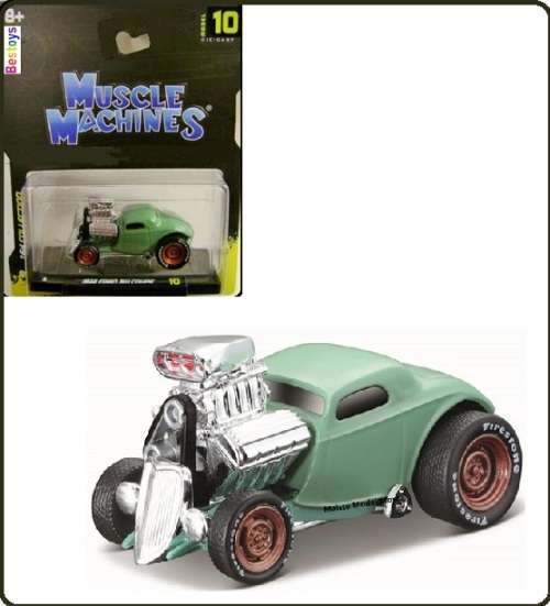 Maisto Muscle Machines Model Car Ford 3 window Coupe 1933 1/64 scale