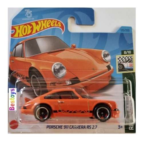 Hotwheels Hot Wheels Diecast Model Car 2023 125/250 Porsche 911 Carrera RS 2.7 Retro Racers 1/64 sca