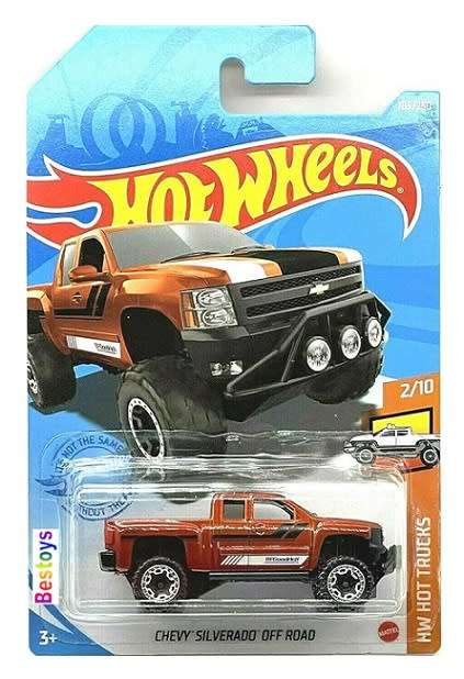 Hotwheels Hot Wheels Diecast Model Car 2021 185/250 Chevy Chevrolet Silverado Pickup Offroad Hot Tru