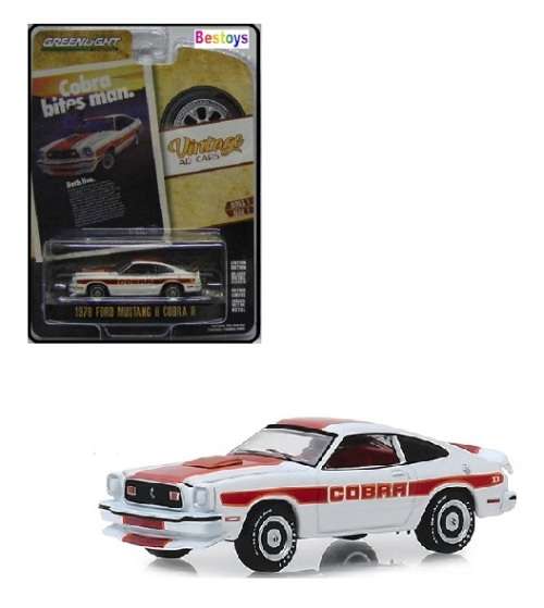 Greenlight Diecast Model Car Vintage Ad Ford Mustang 2 Cobra 2 1978 1/64 scale new in pack