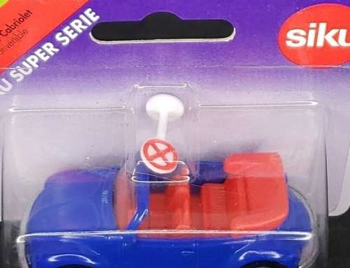 SIKU Diecast Model Car 0839 VW Volkswagen Beetle 1303 Convertible + roadsign accessory 1/55 scale